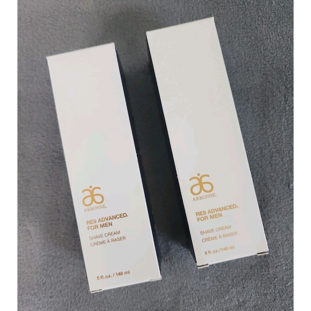 2 Arbonne RE9 Advanced for Men Shave Cream 5 fl oz/148 ml New In Box Sealed